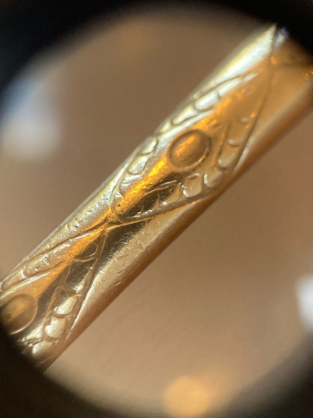 Rare Antique Victorian Figa Fist Snake Diamond Engraved Brass Bypass Bracelet - Picture 3 of 17